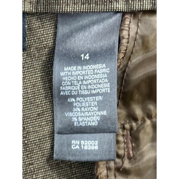 Axcess by Liz Claiborne Women’s Size 14 Brown Stretch Flare Dress Pants Bootcut - Picture 7 of 11